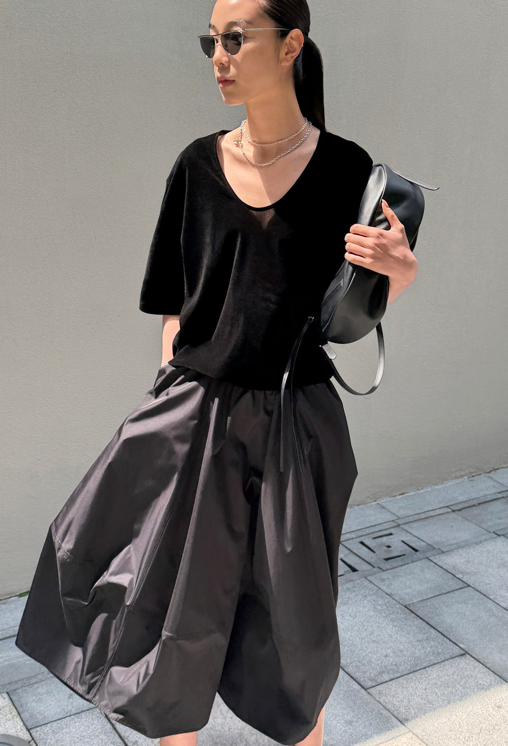 Balloon Full Skirt Black