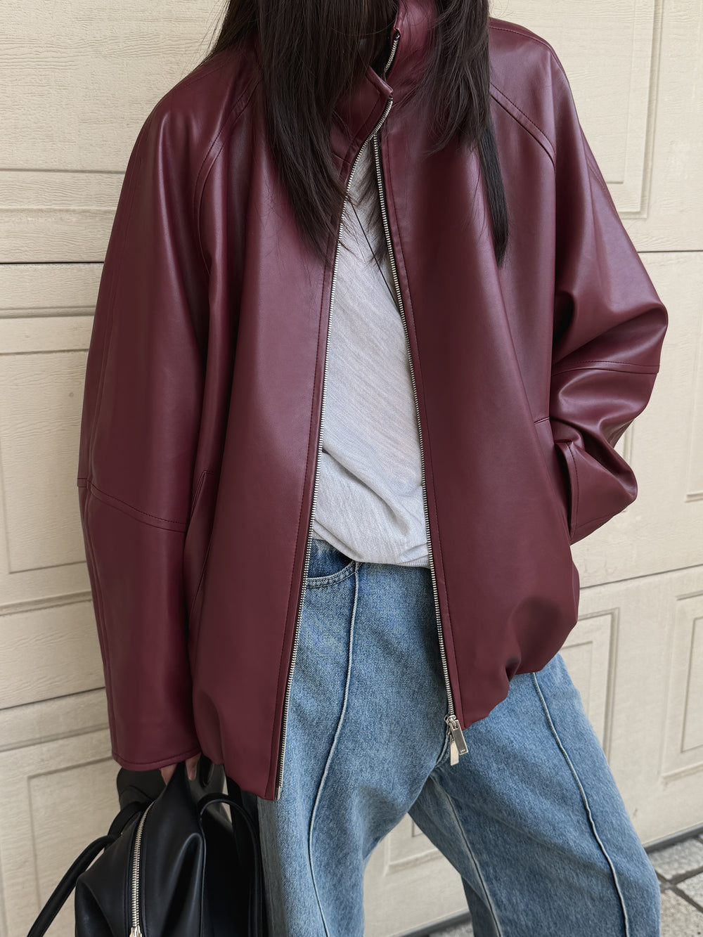 Real Lamb Minimal Jumper Burgundy