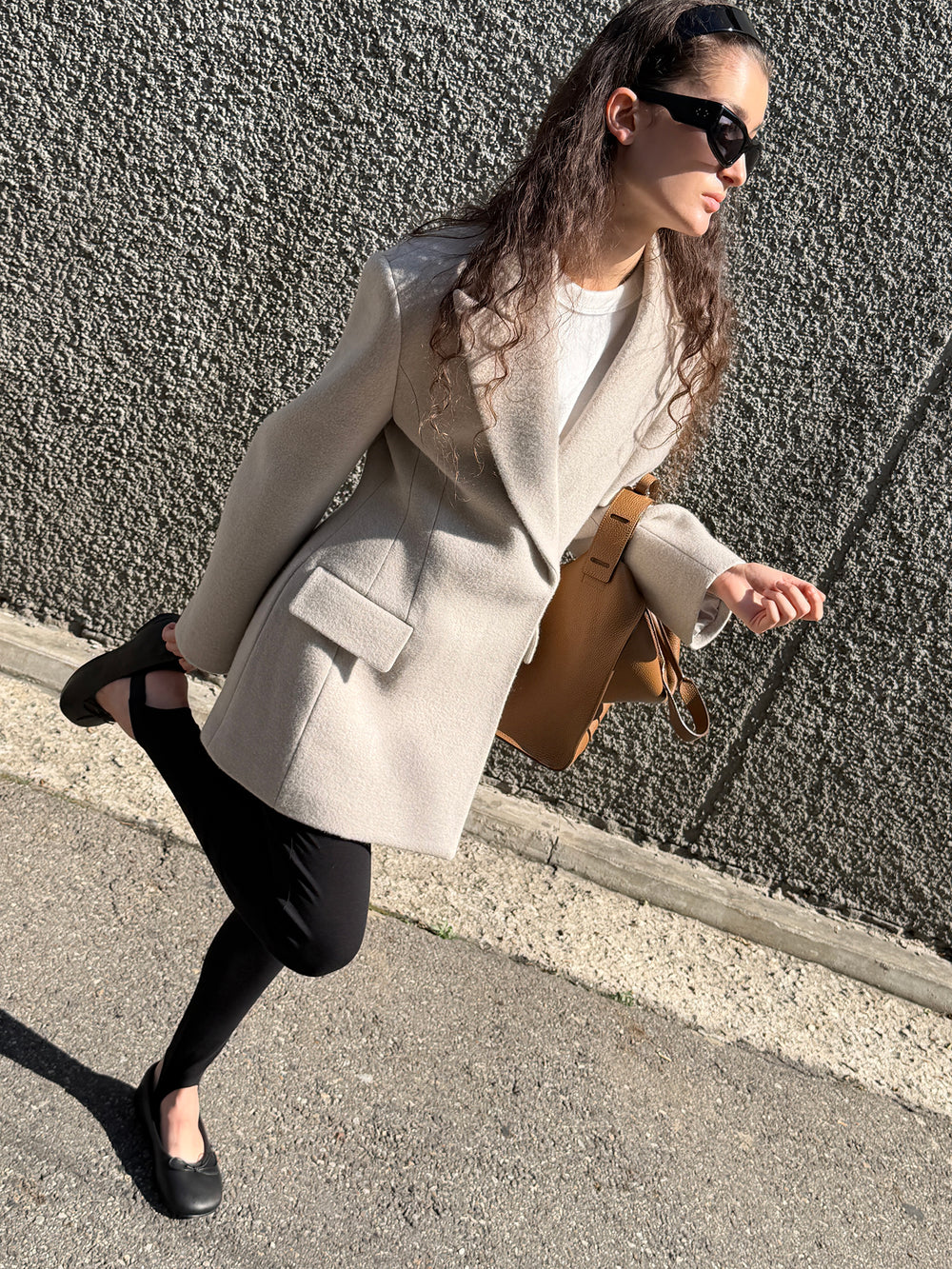 Hourglass Silhouette Coat Ecru