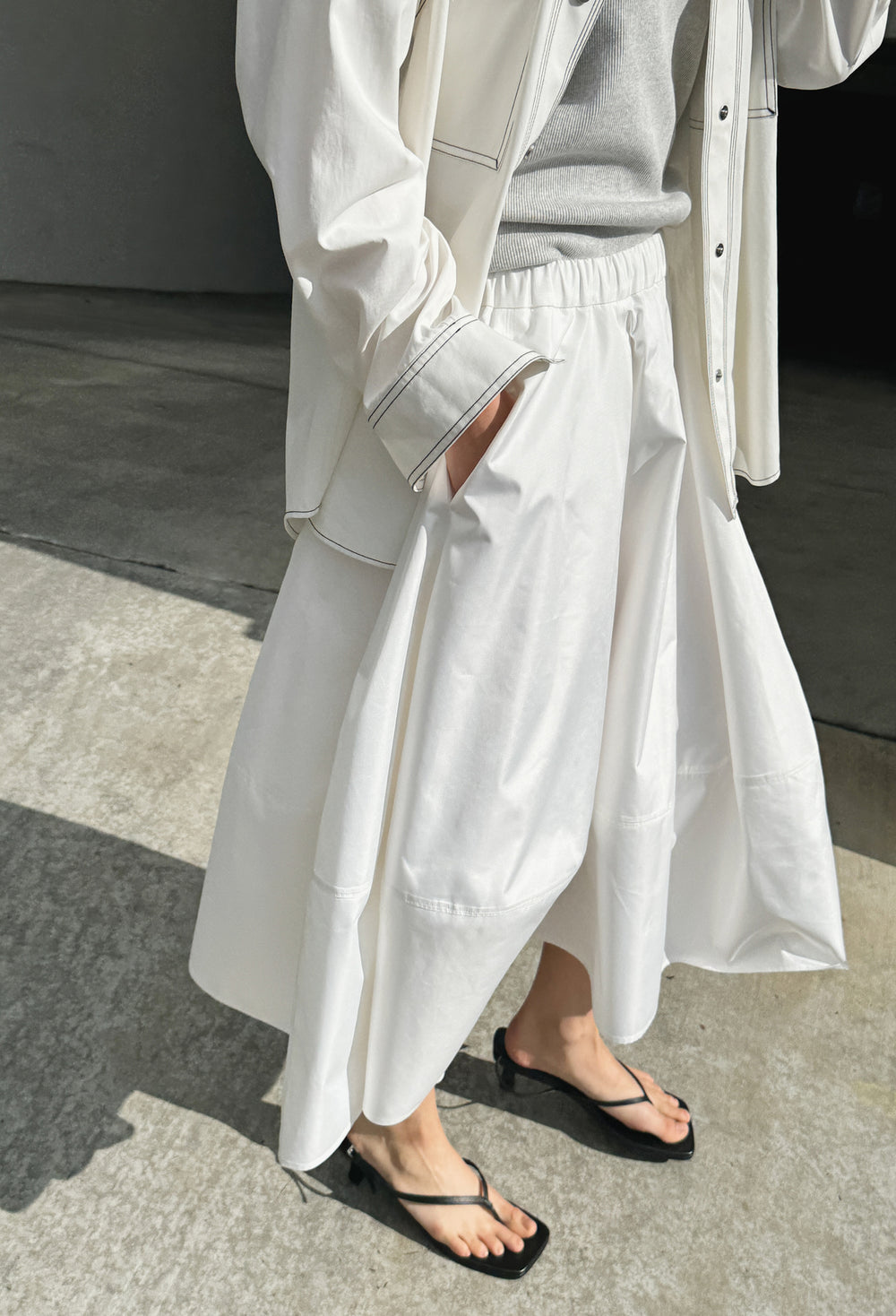Stitch Pocket Shirt White