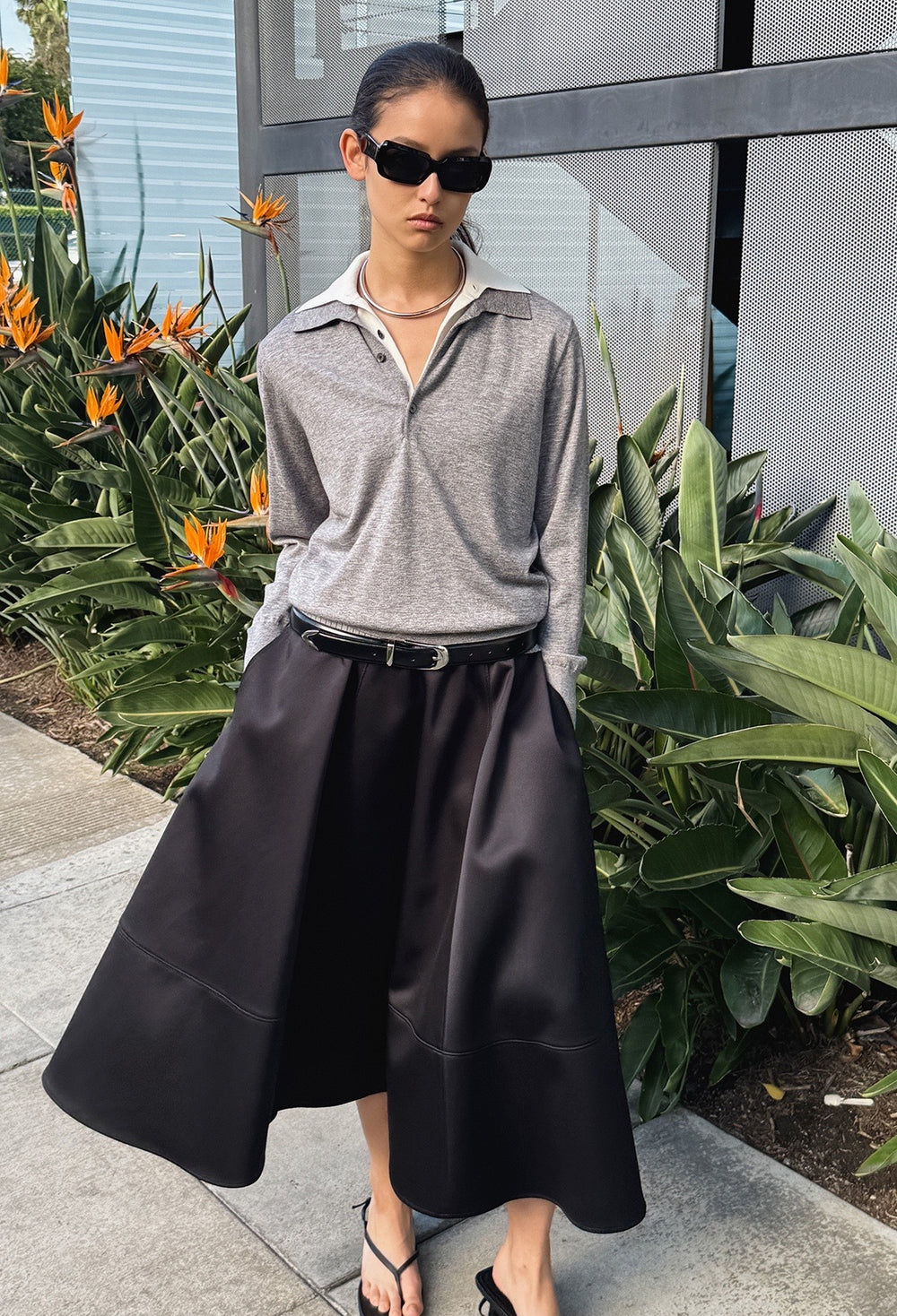 Spring Wool Pique Knit Gray