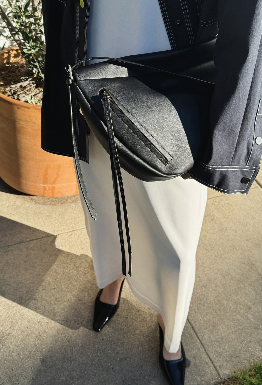 Sleeve Open Mule Black