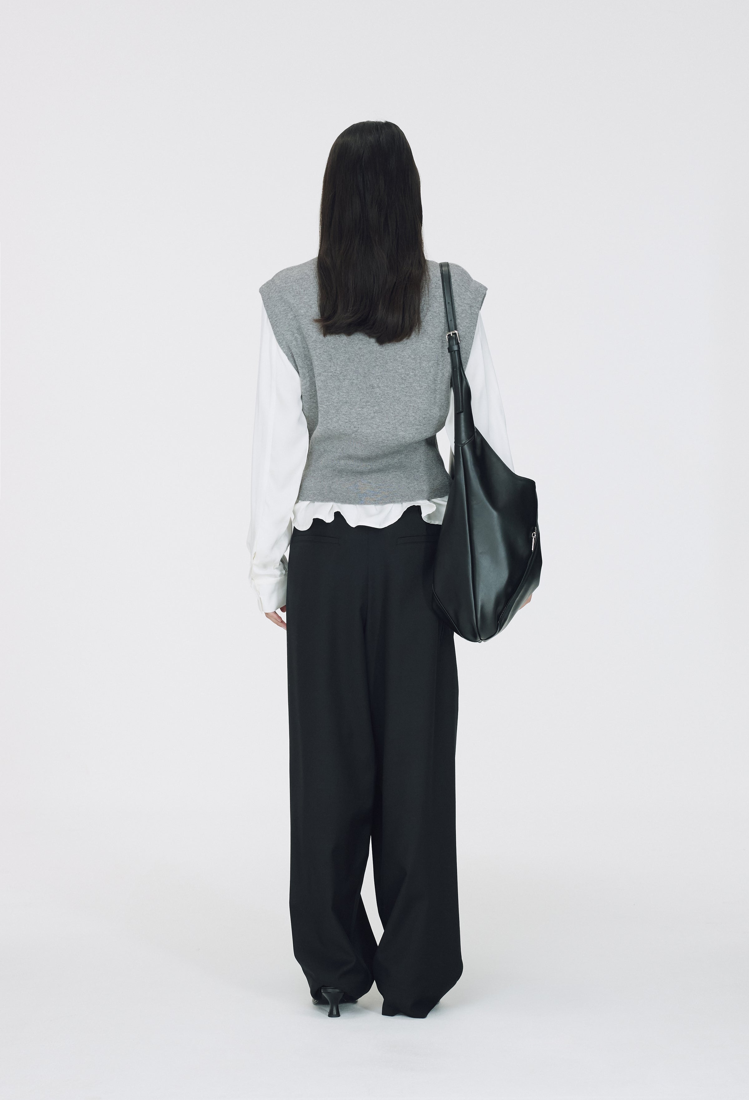 Wool Wrap Trousers Black