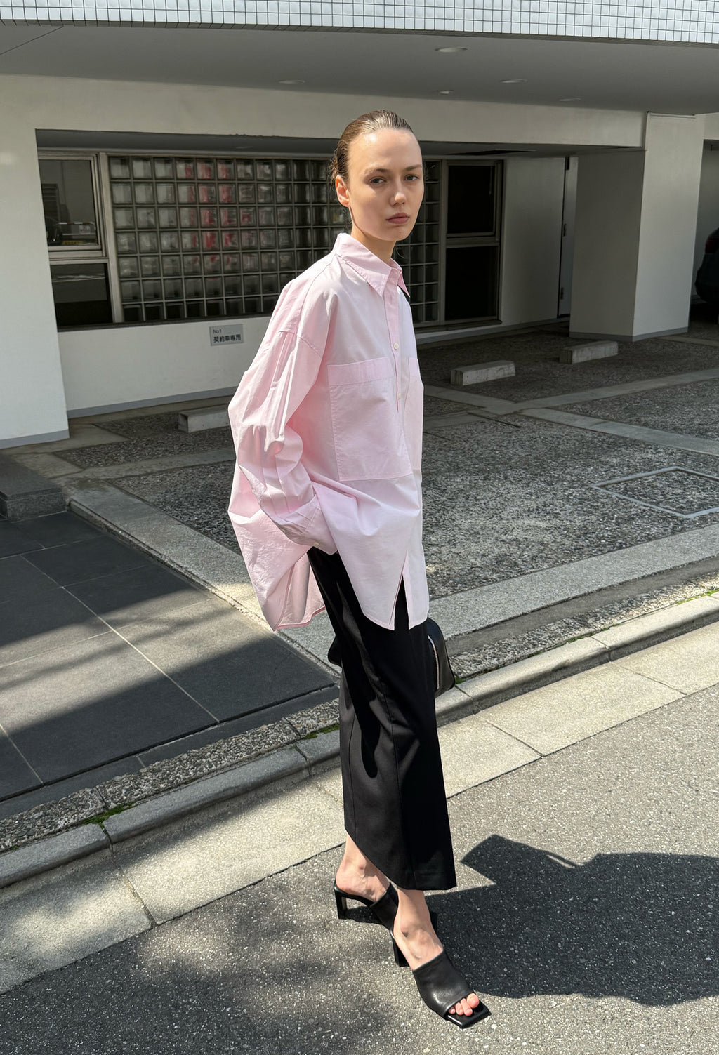 빅포켓 오버 셔츠 핑크