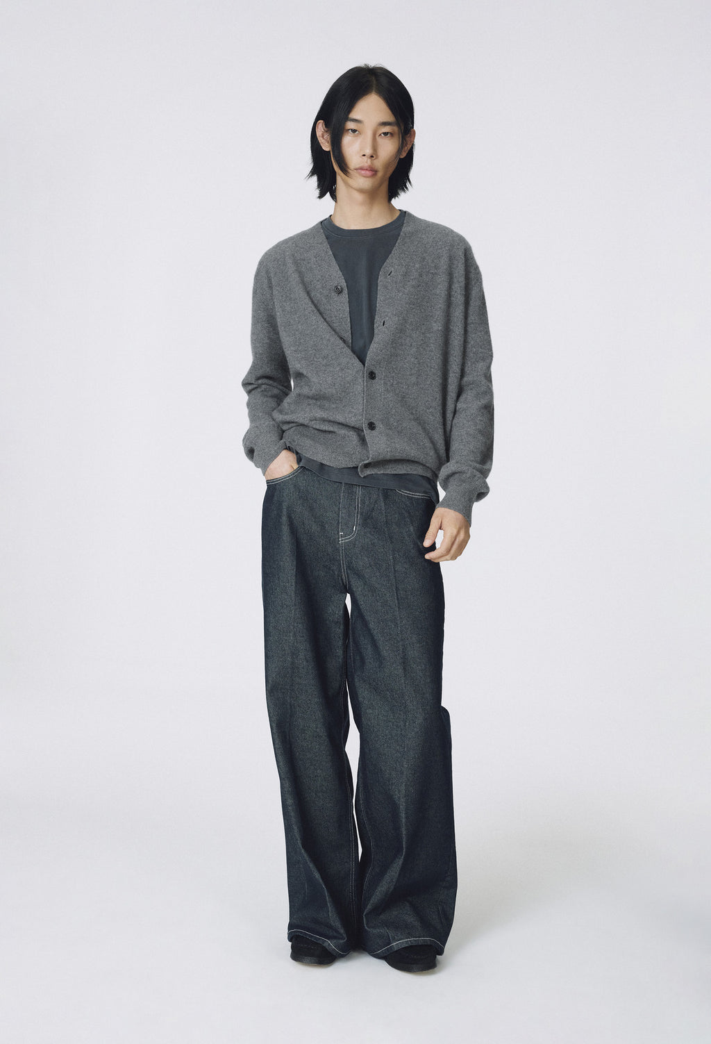 Cashmere 100 Boy Cardigan Gray