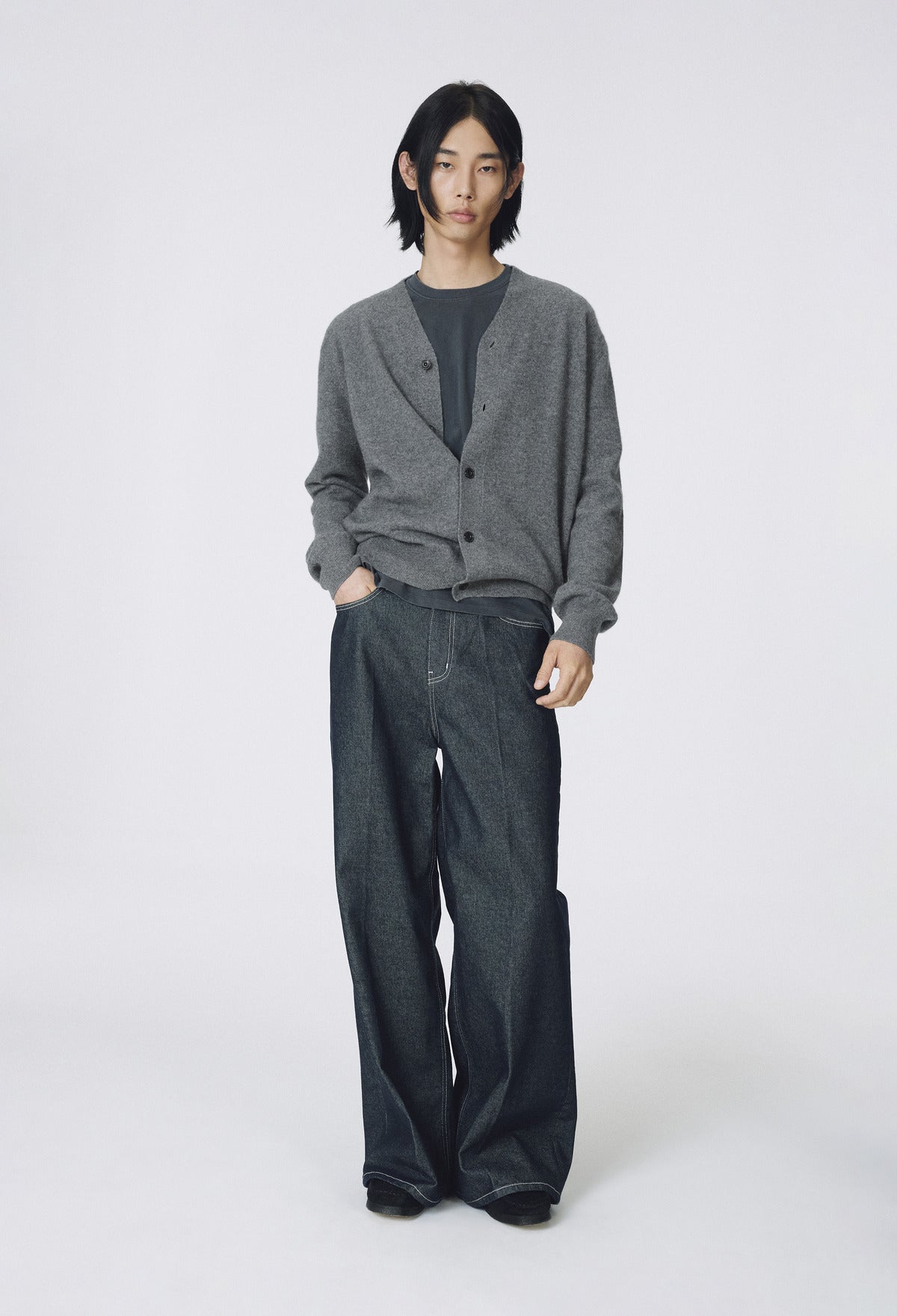 Cashmere 100 Boy Cardigan Gray