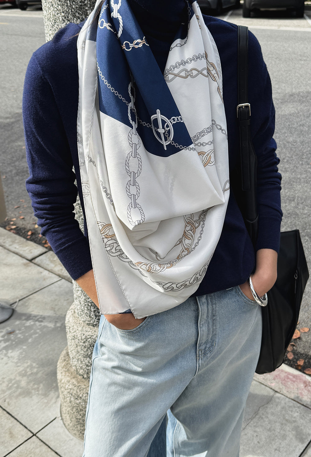Washable Wool 100 Polar Knit Navy
