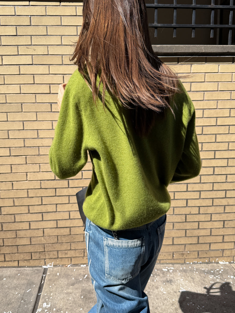 Cashmere 100 V-neck Knit Olive
