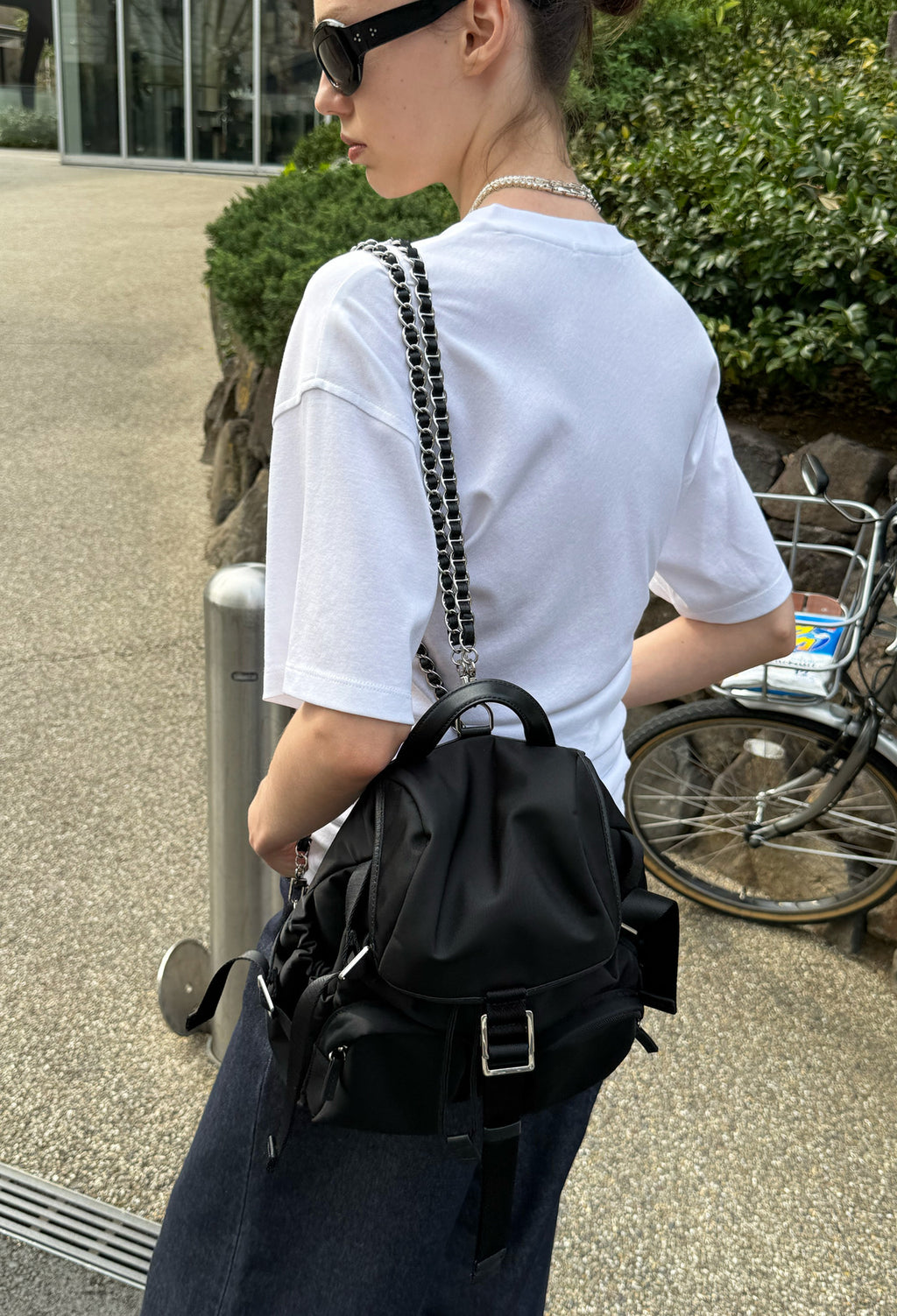 코튼 셔링 티셔츠 화이트