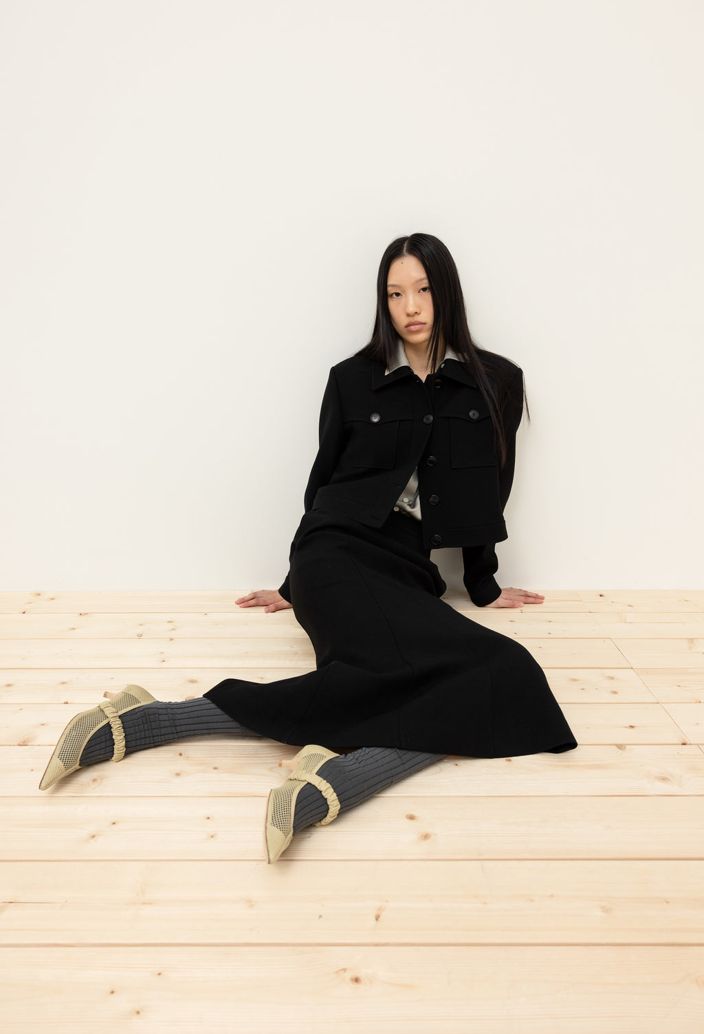 라피네 울 자켓 블랙