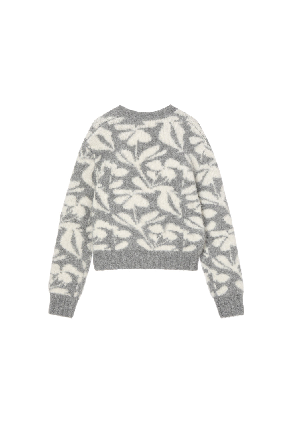 Alpaca Jacquard Cardigan Gray
