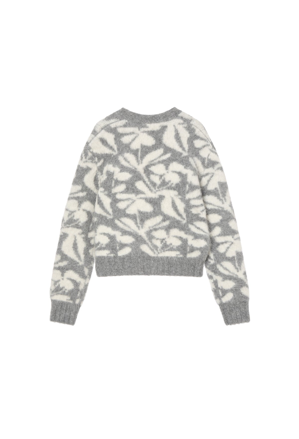 Alpaca Jacquard Cardigan Gray
