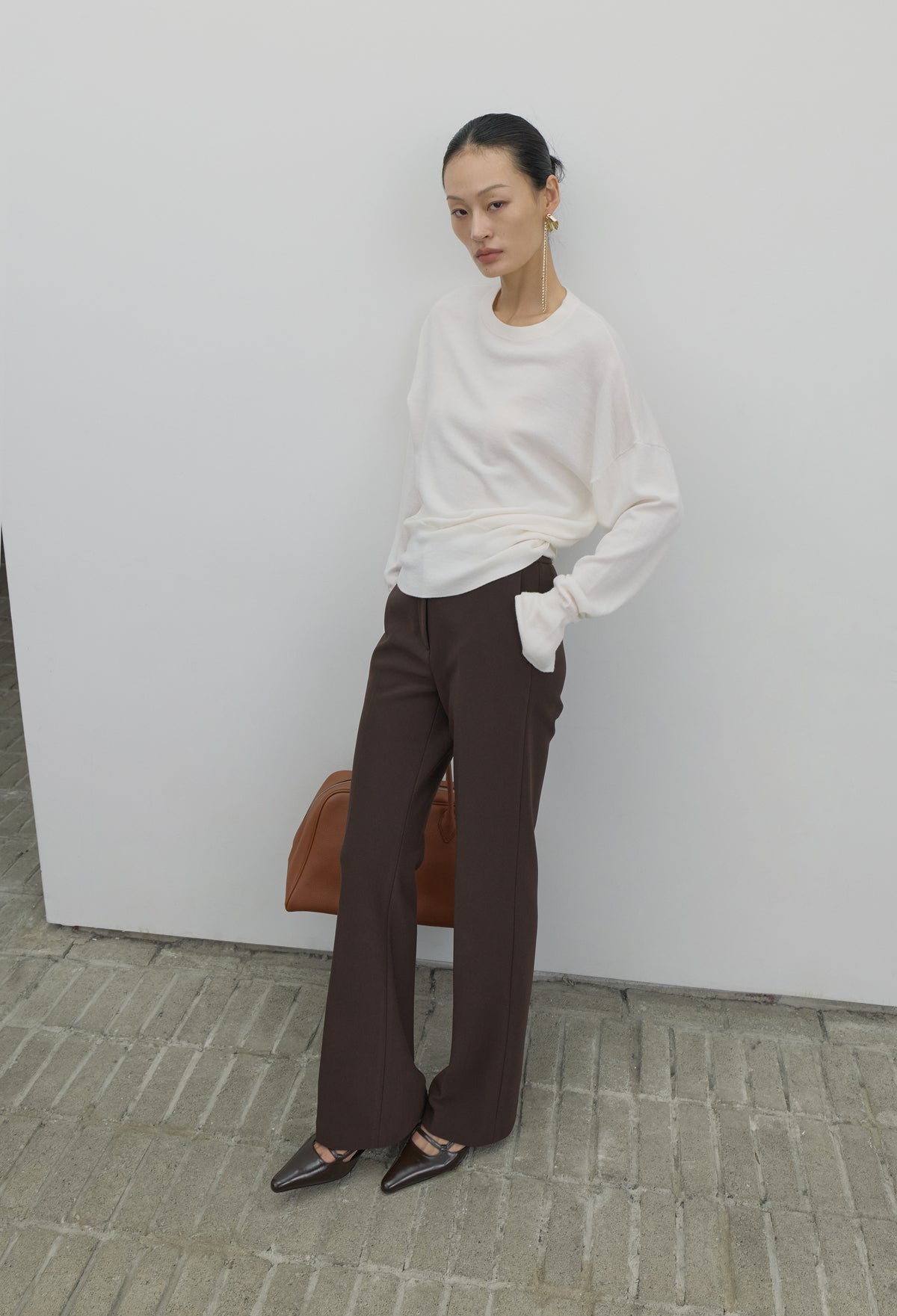 [리퍼브] 25FW 고밀도 슬림핏 팬츠 브라운