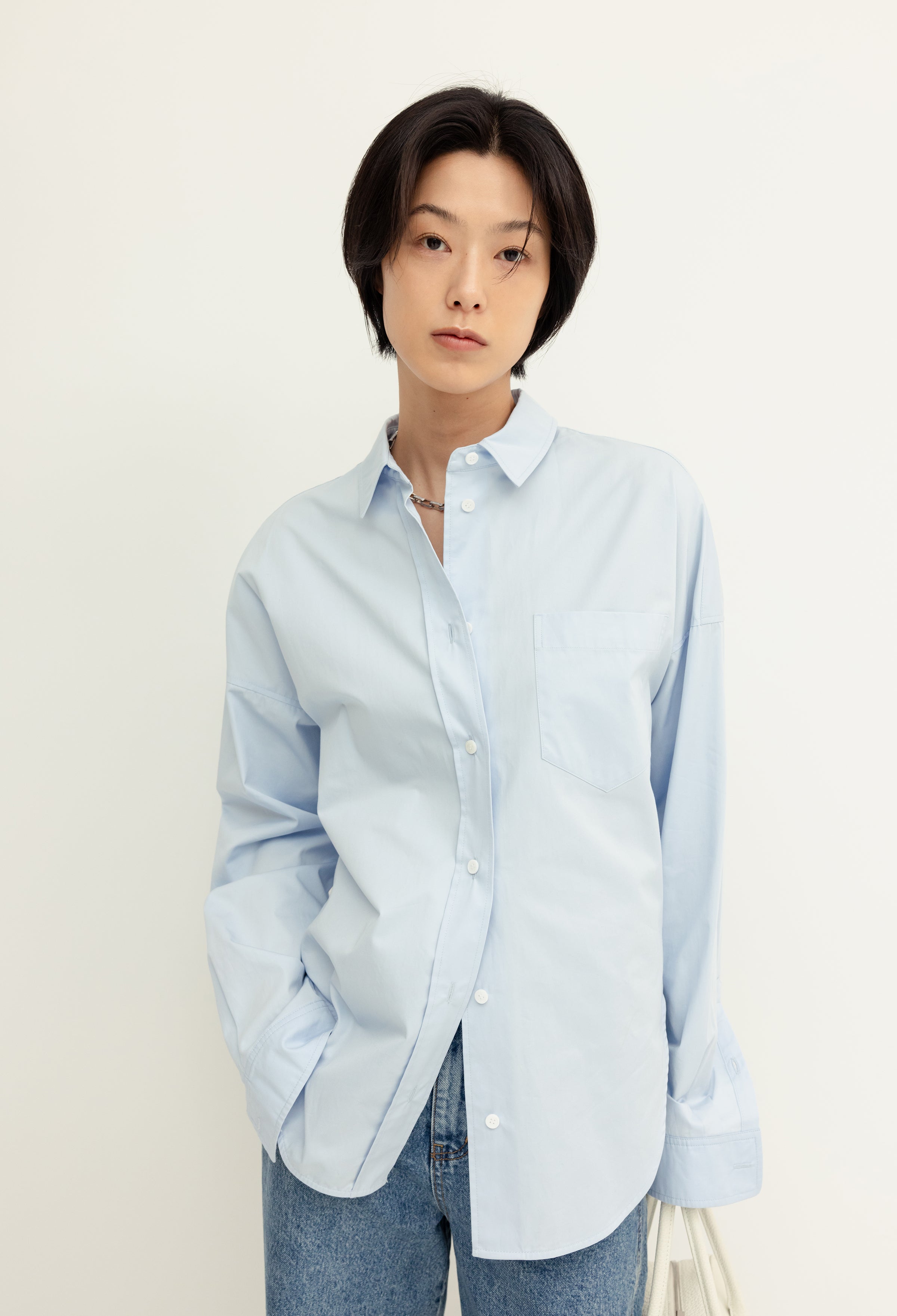 [리퍼브] 보이 박스 셔츠 라이트블루