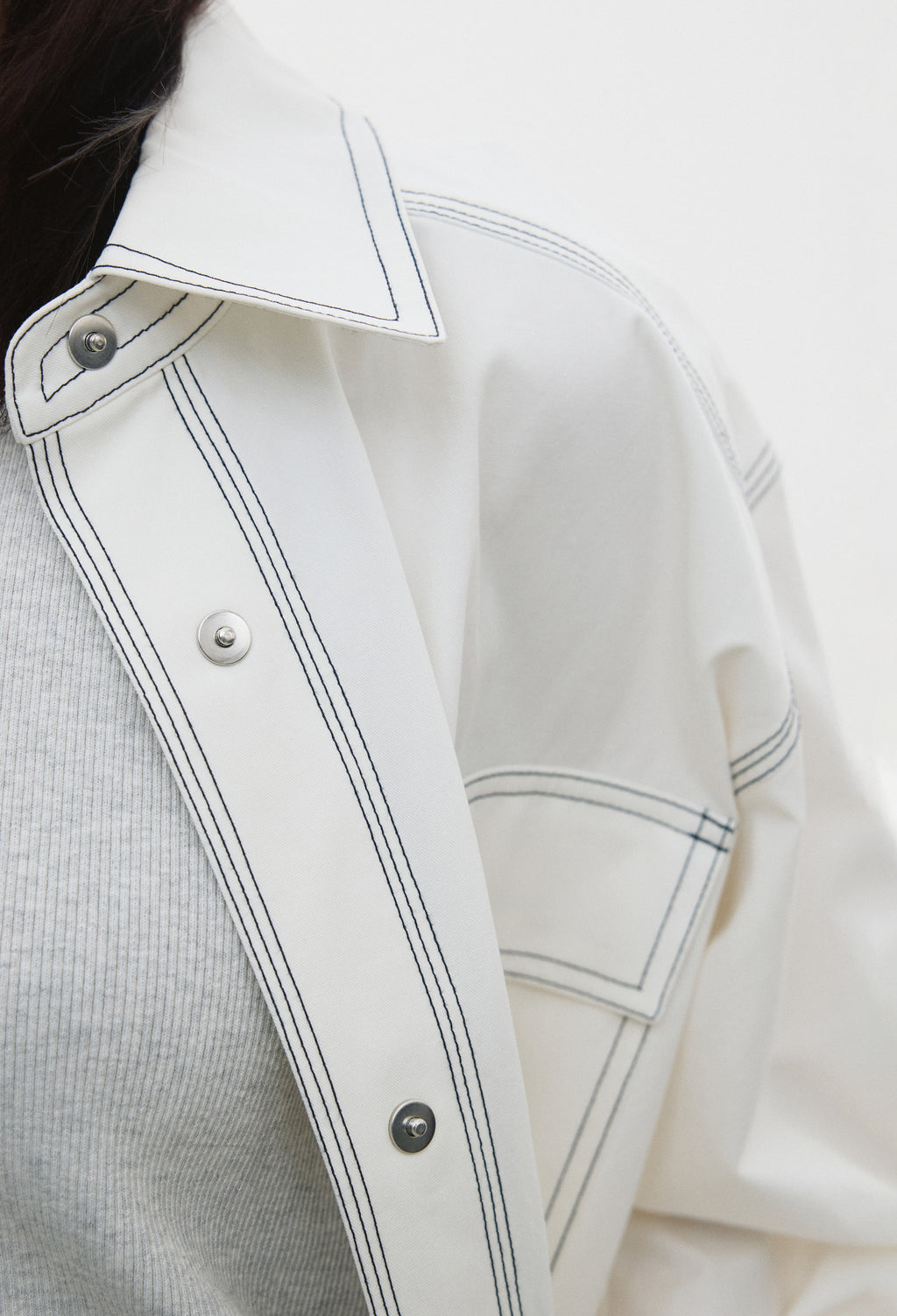Stitch Pocket Shirt White