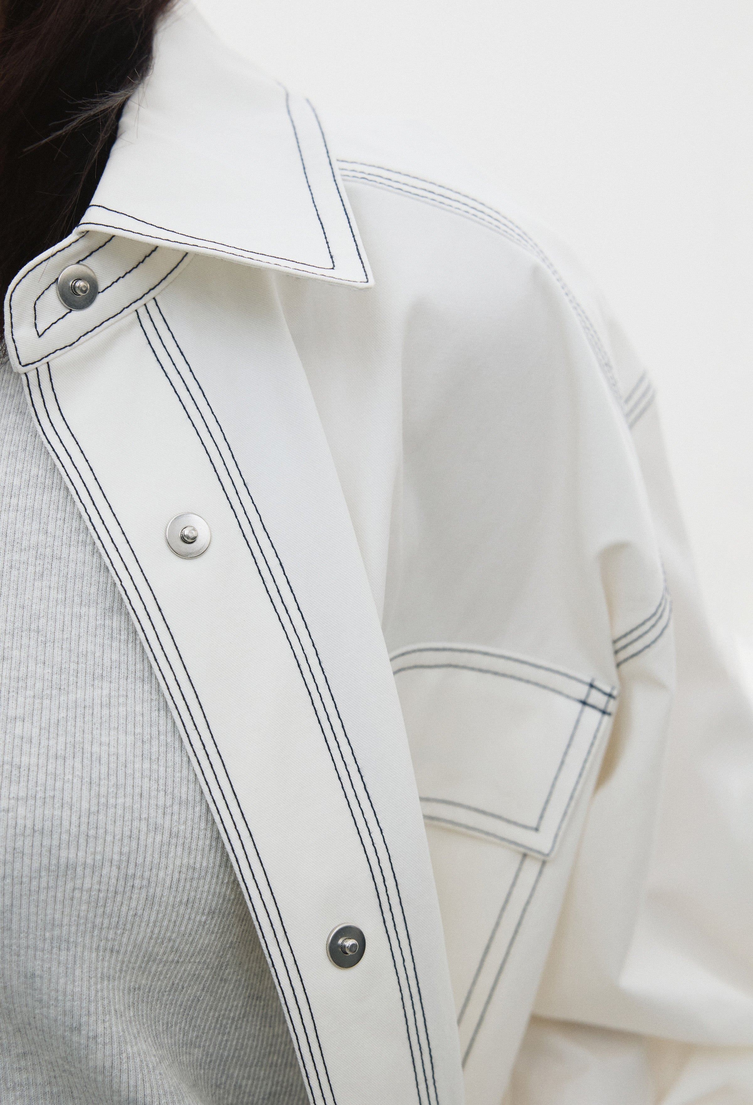 Stitch Pocket Shirt White