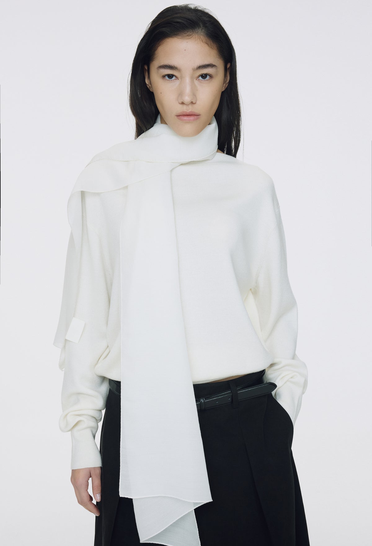 Spring Wool Boatneck Pullover Ivory
