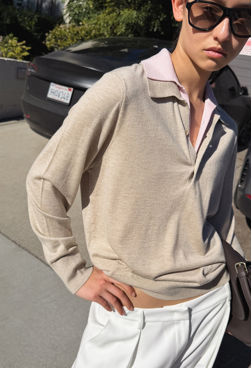 Spring Wool Pique Knit Beige