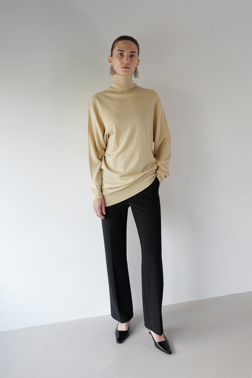 Wool Blend Turtleneck Knit Butter
