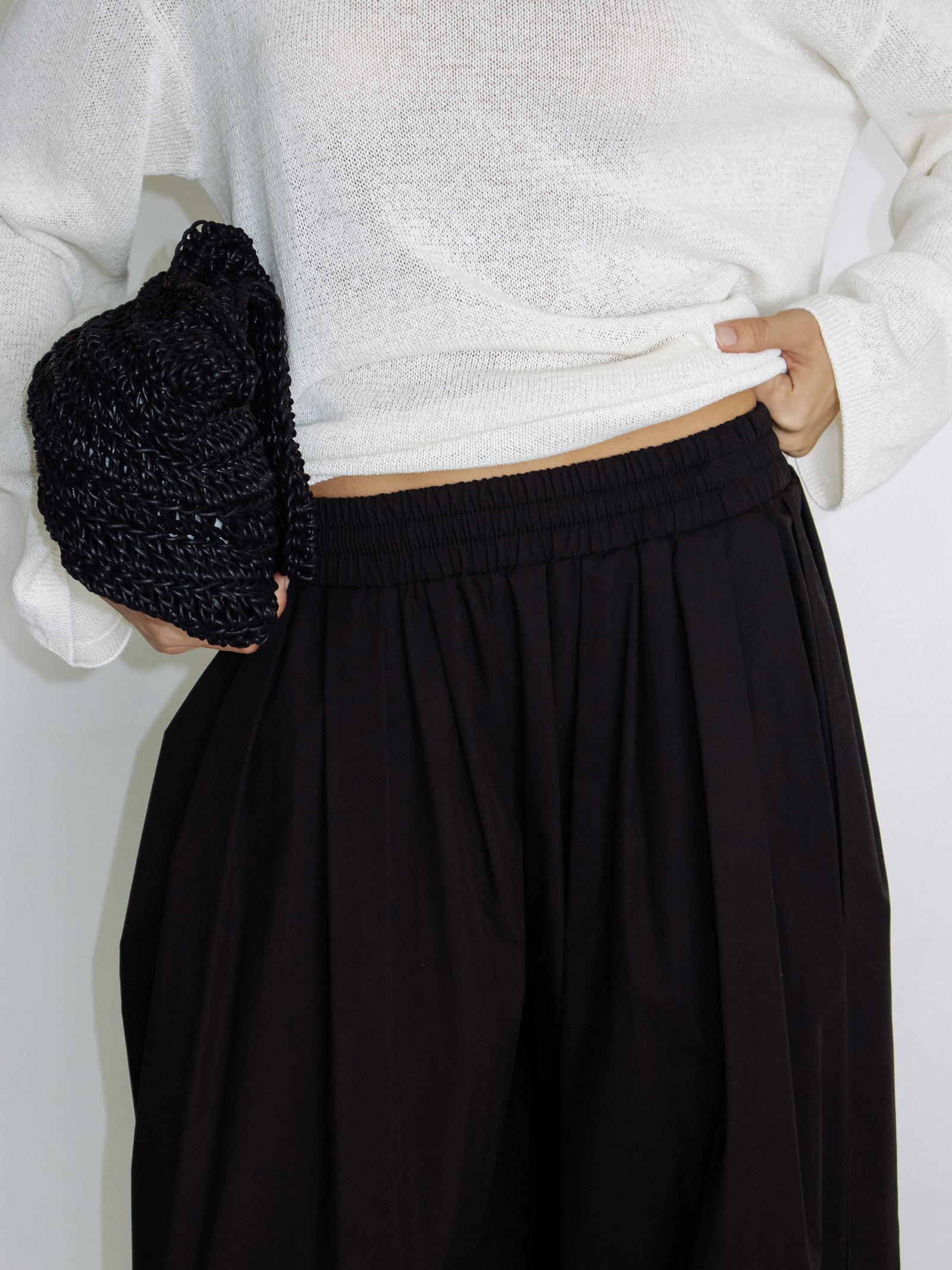 Parachute Banding Pants Black