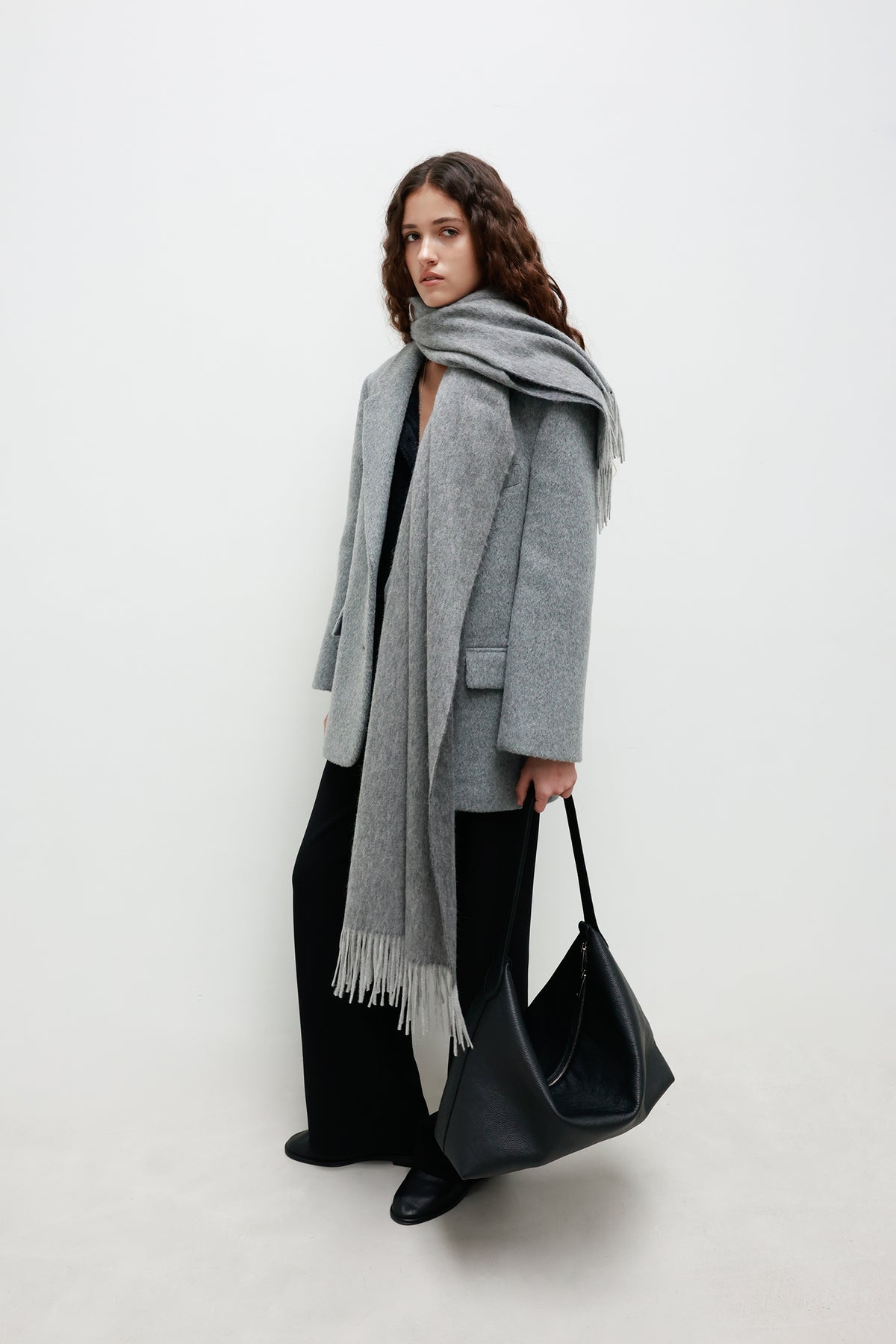Combi Lambswool Muffler Gray