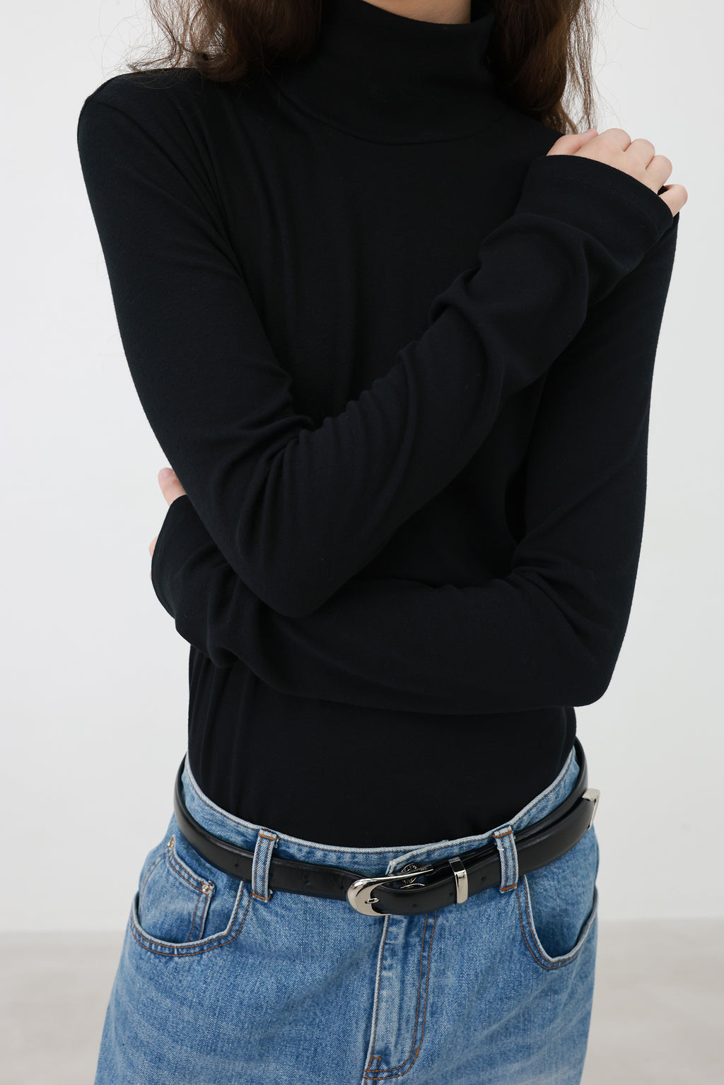 Milky Turtleneck T-shirt Black