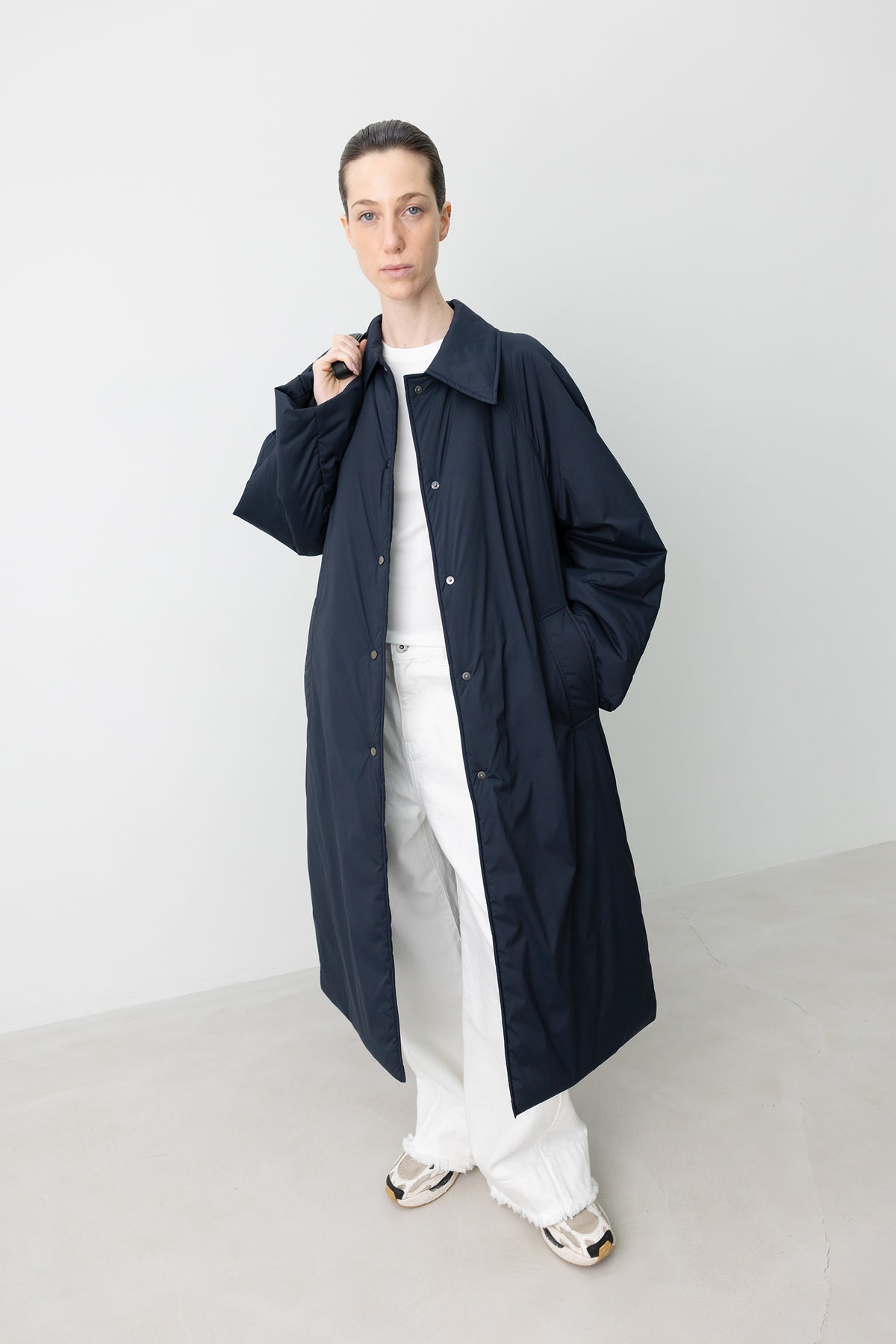 Padded Mac Coat Navy