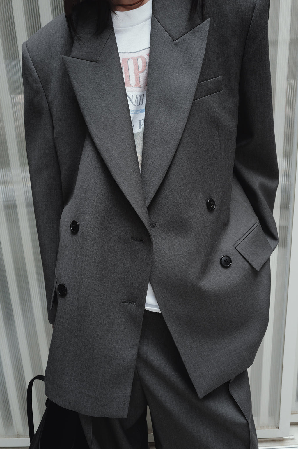 Double-breasted wool jacket