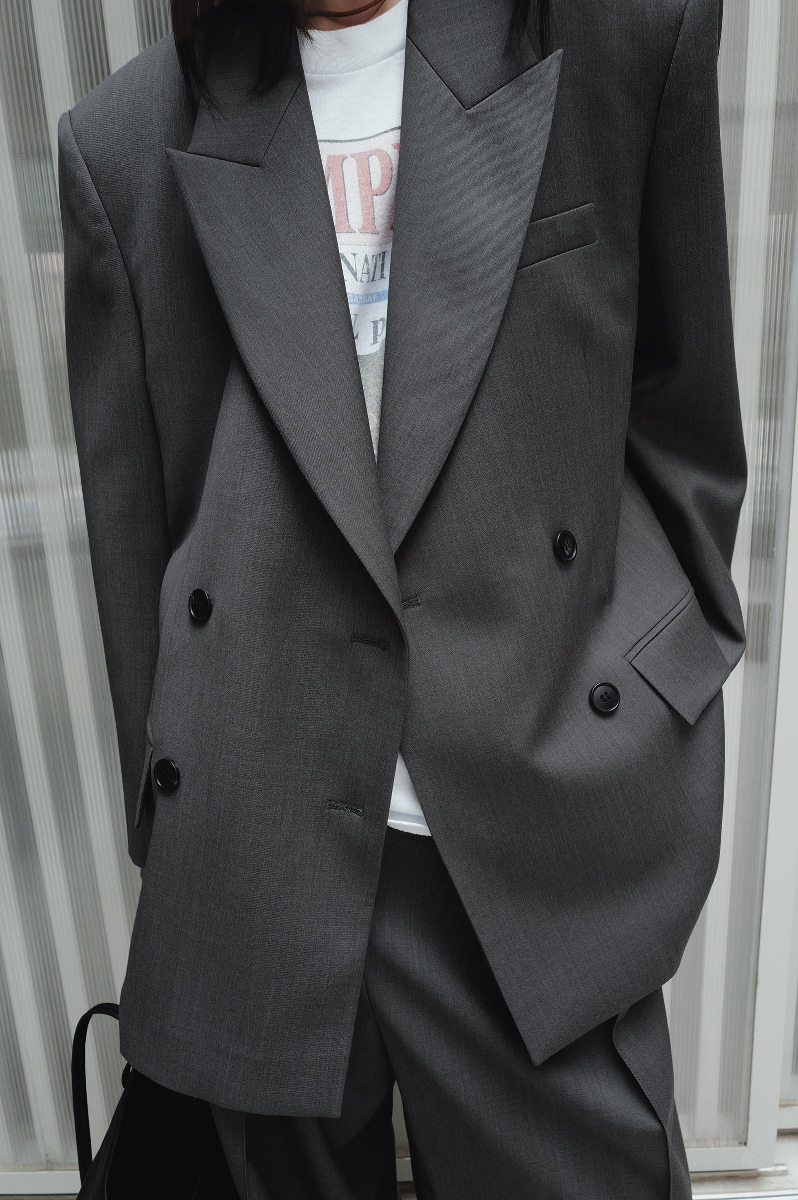 Double-breasted wool jacket
