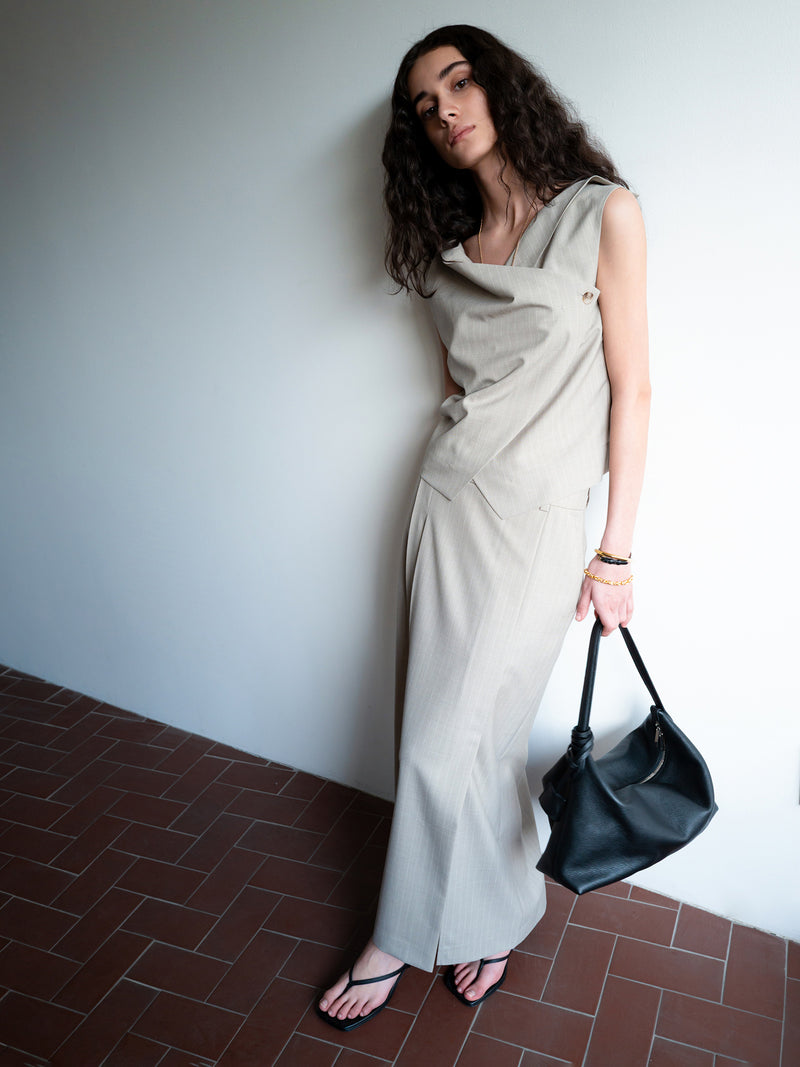 Tilted Pencil Skirt Beige