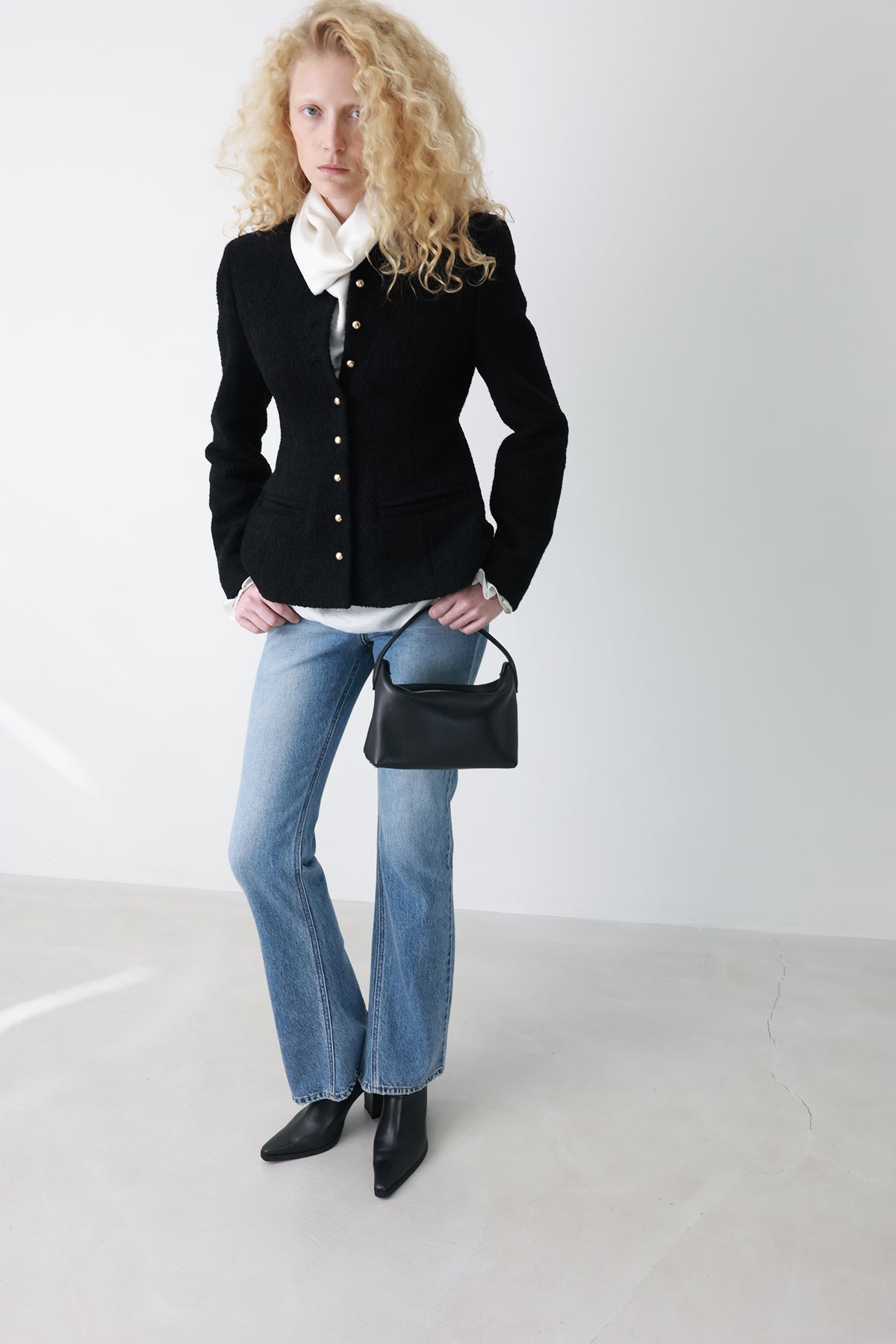 Scarf-neck blouse