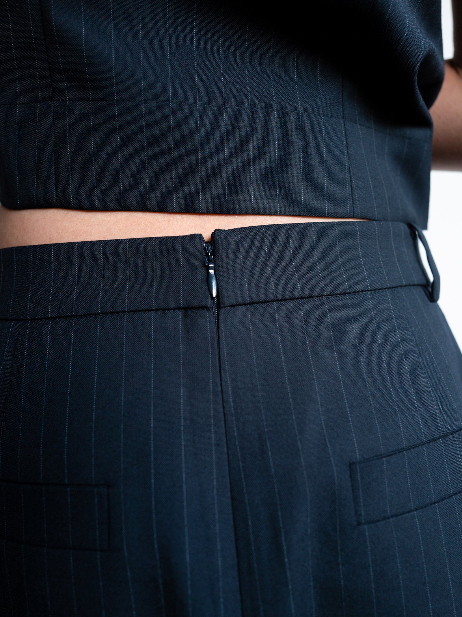 Tilted Pencil Skirt Navy