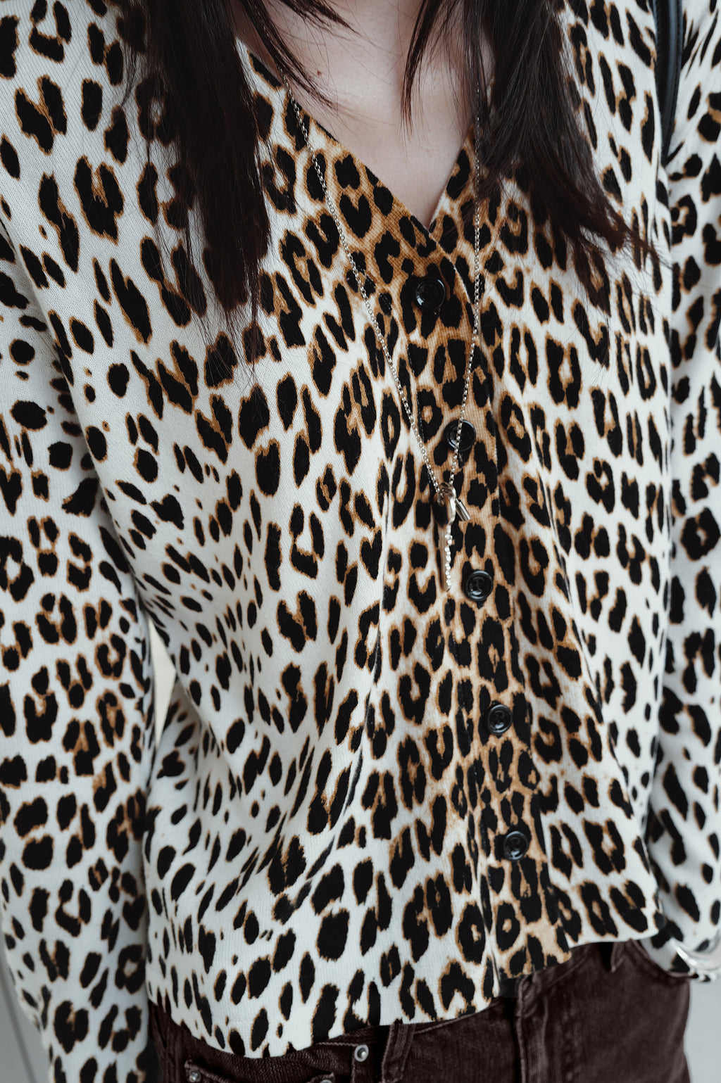 Leopard knit cardigan