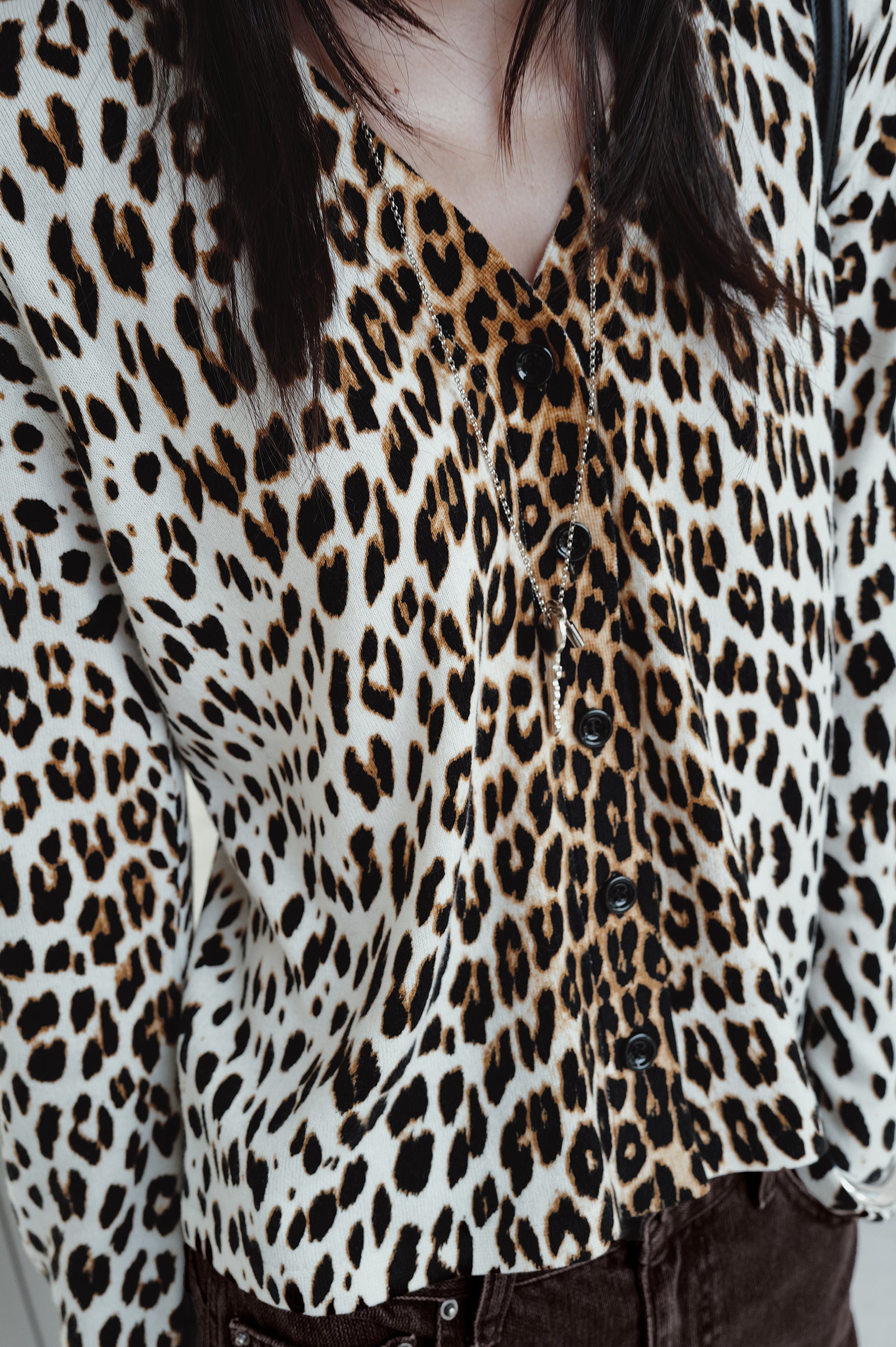 Leopard knit cardigan