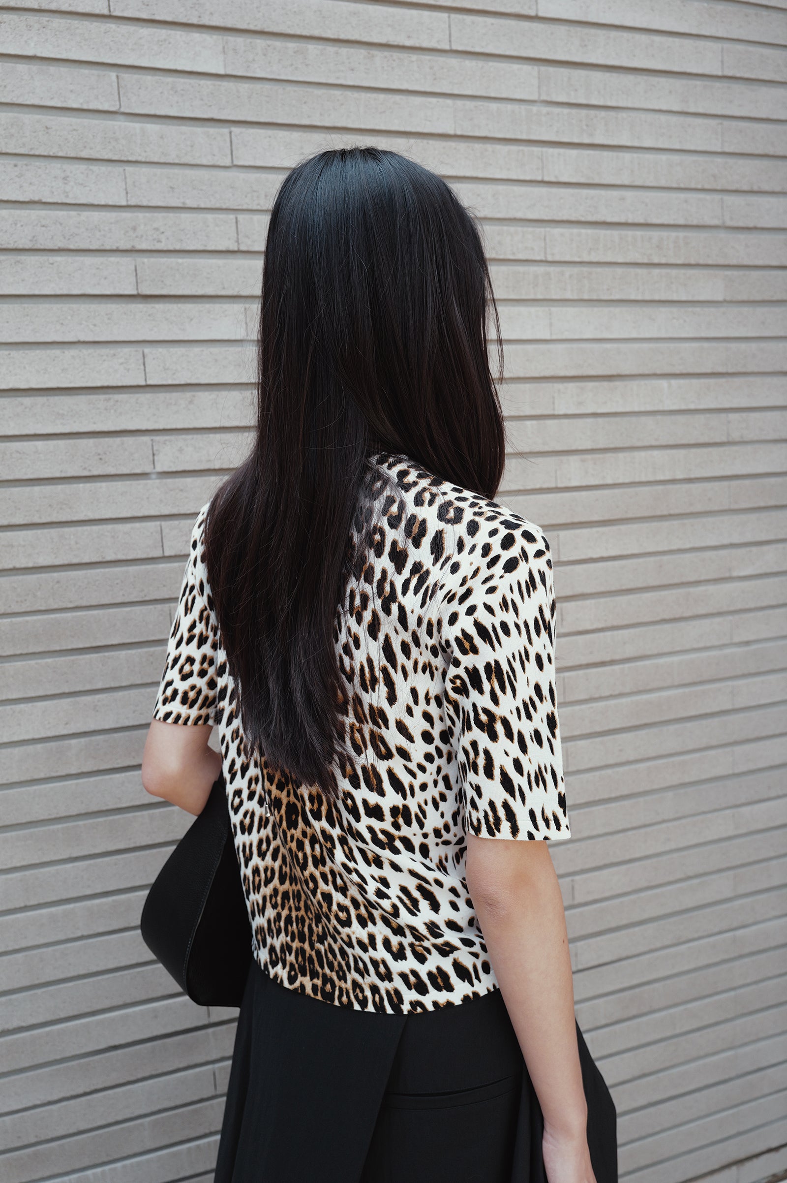 Leopard knit pullover