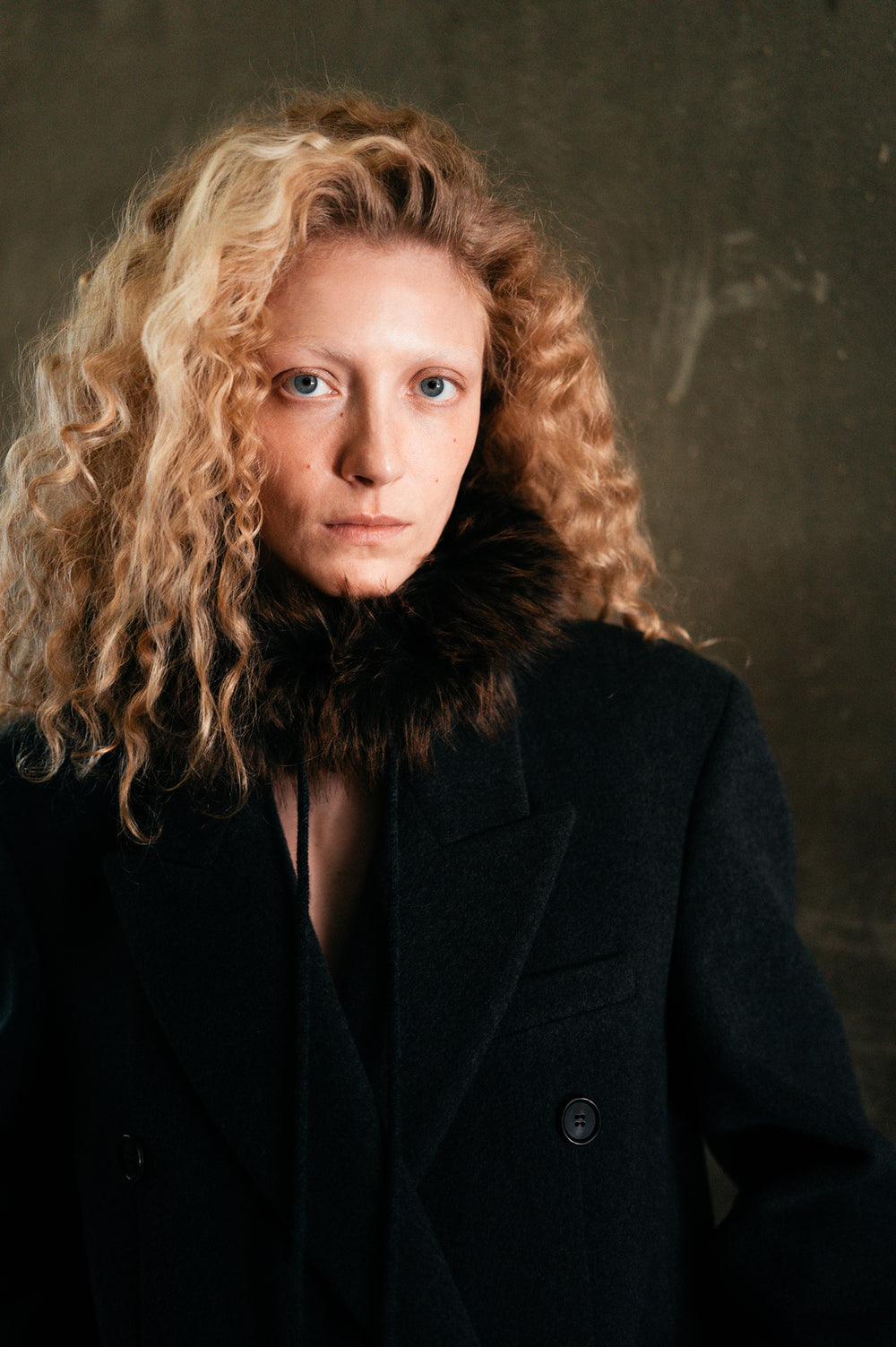 Double Tailored Long Coat Charcoal