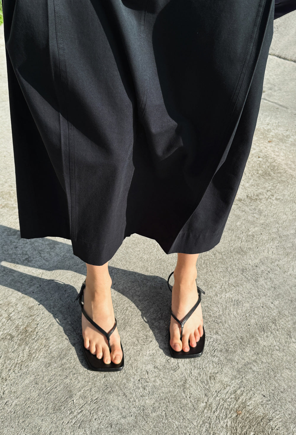 Cotton Tuck Skirt Navy