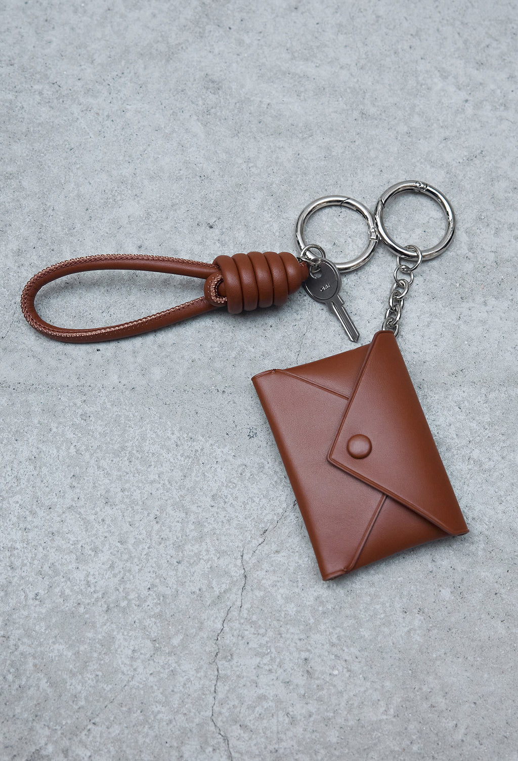 Card Wallet Keyring Camel