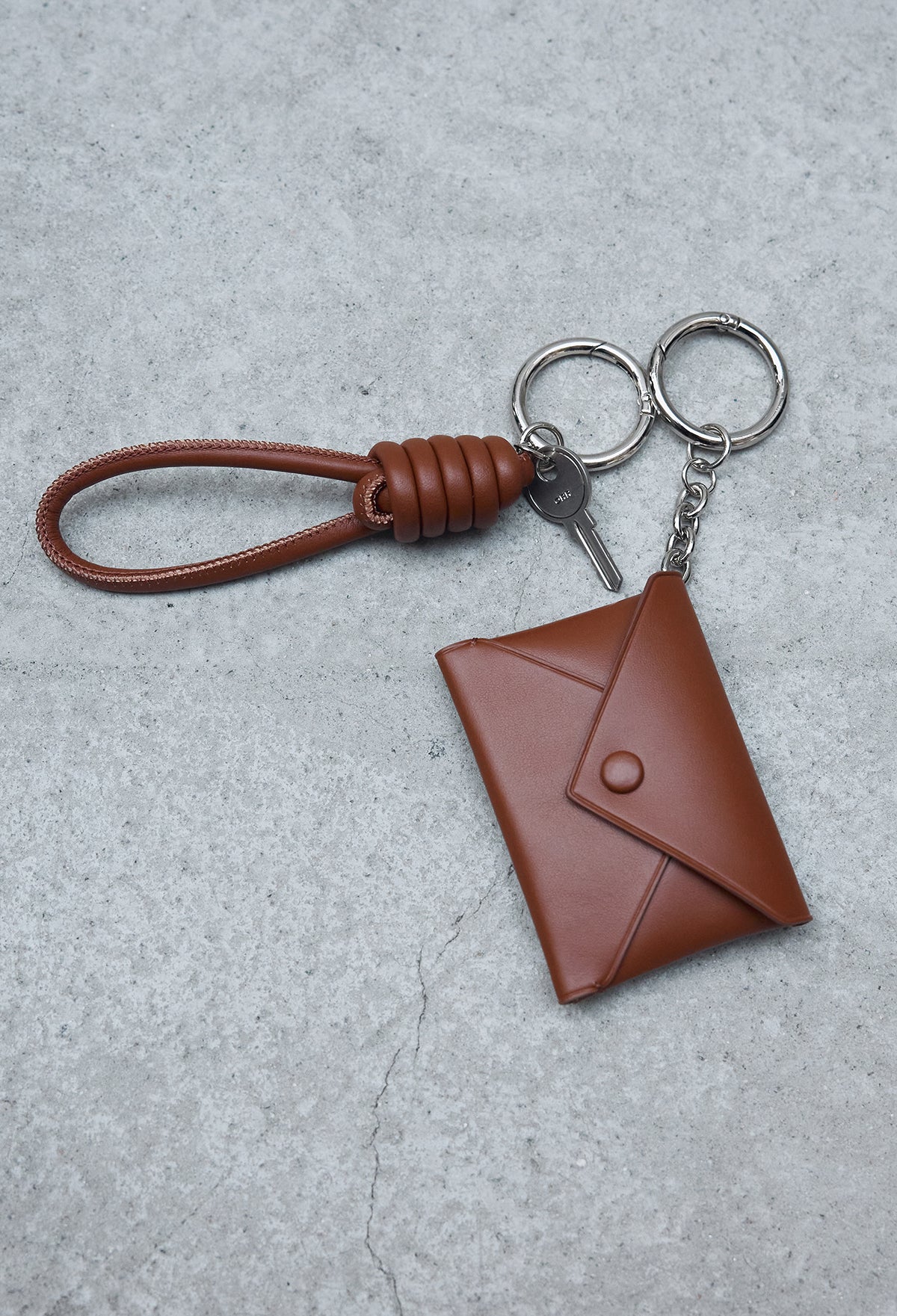 Card Wallet Keyring Camel
