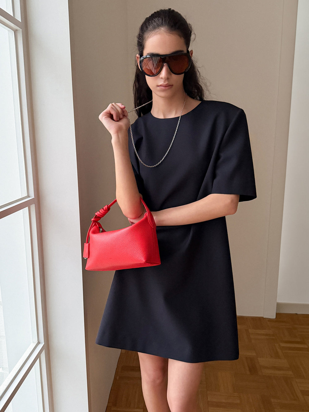 Clear Wool Mini Dress