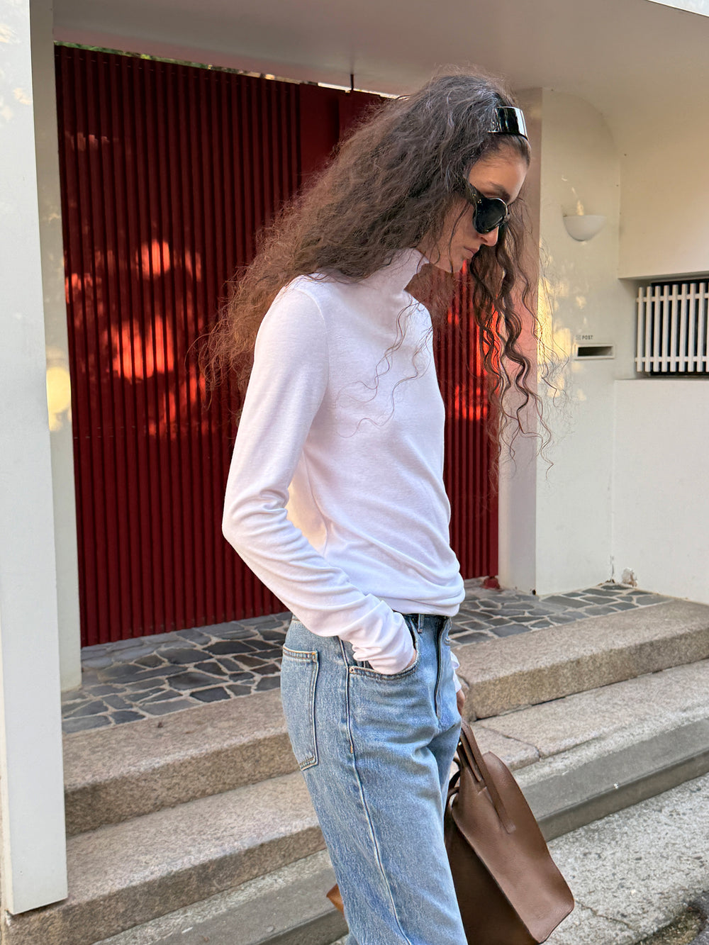 Milky Turtleneck T-shirt White