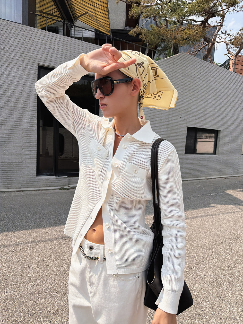 플로우 피케 니트 아이보리
