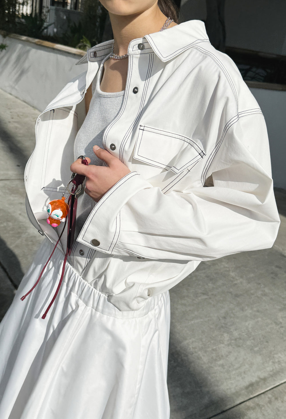 Stitch Pocket Shirt White