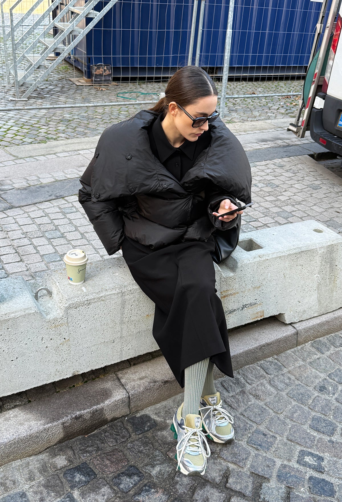High-density Slim-Fit Maxi Skirt Black
