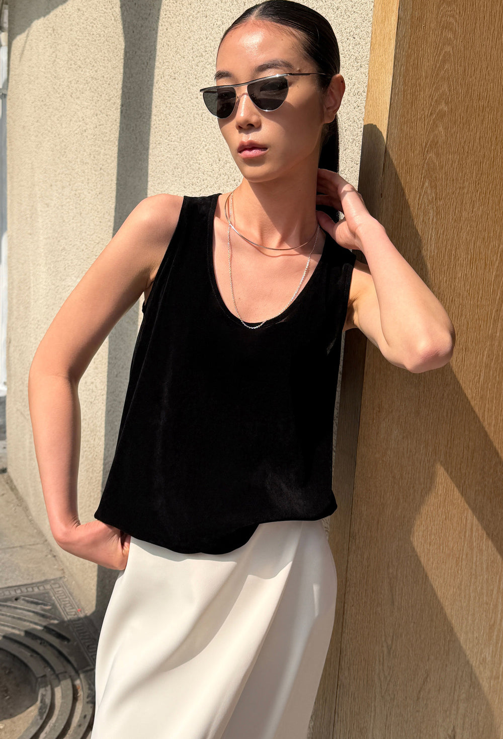 Layered Hoops Necklace Silver