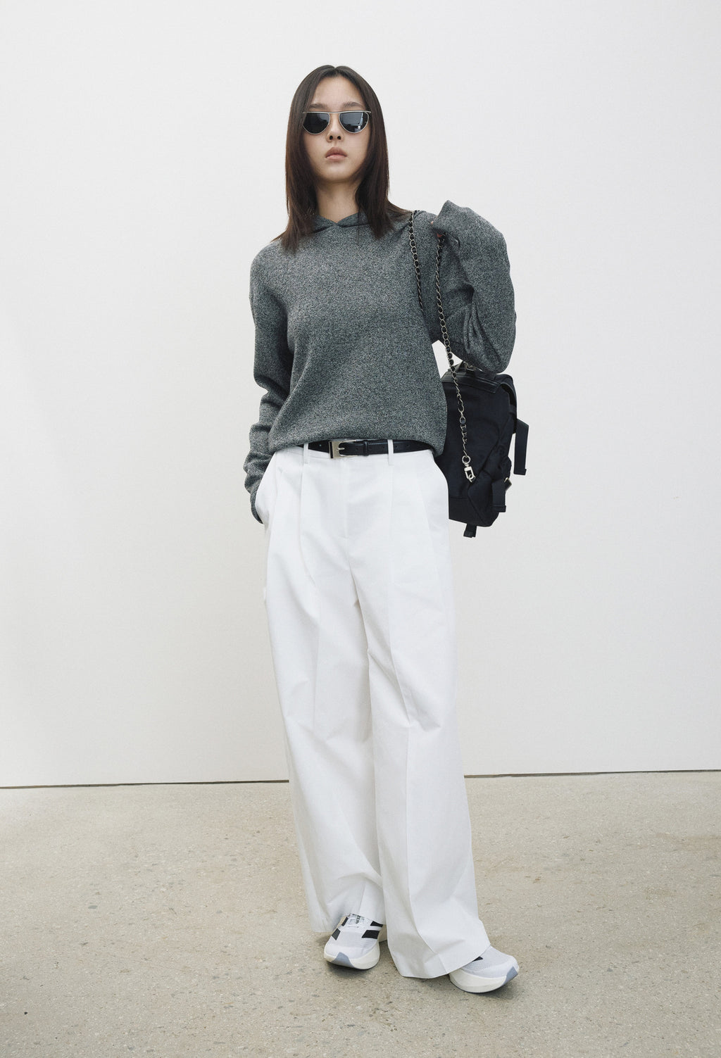 Cotton Wide Trousers White