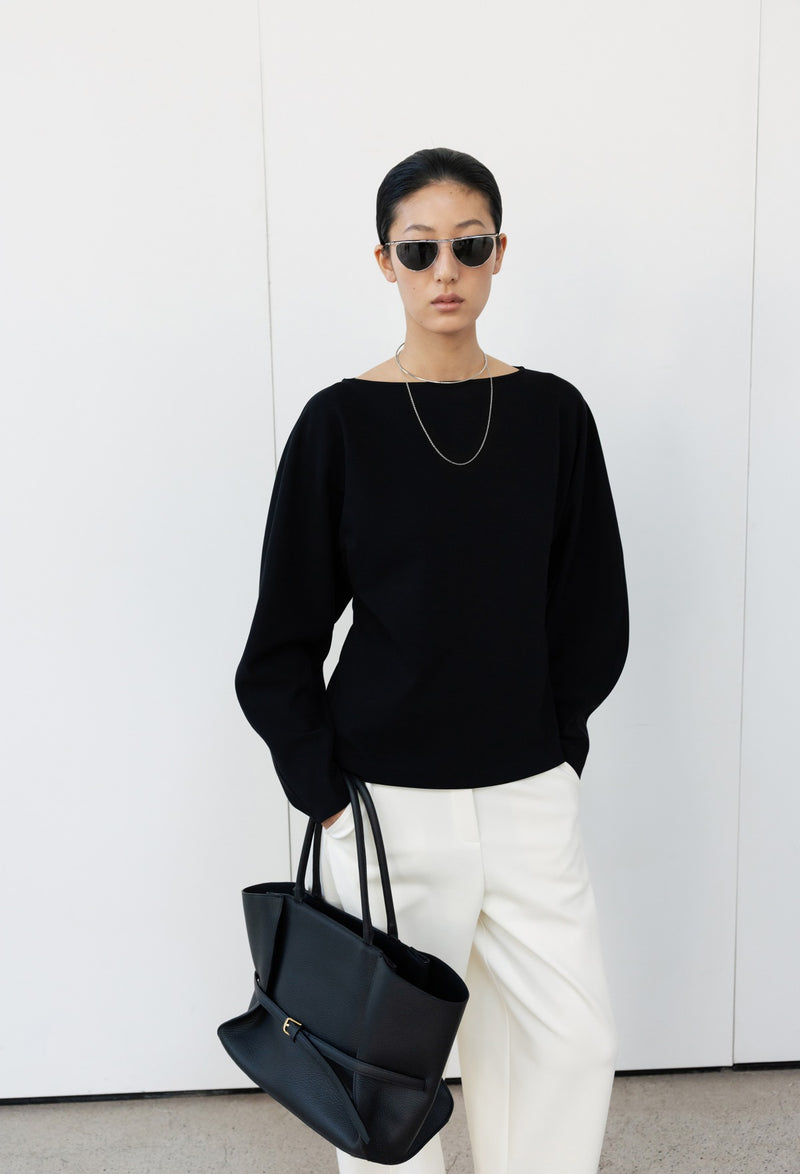 Barrel Jersey Blouse Black