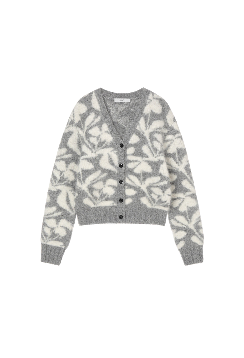Alpaca Jacquard Cardigan Gray