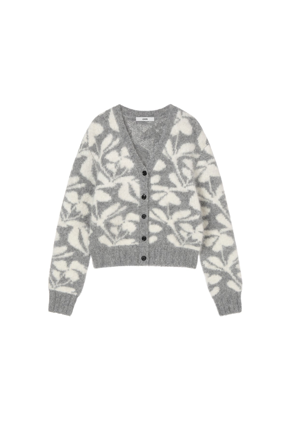 Alpaca Jacquard Cardigan Gray