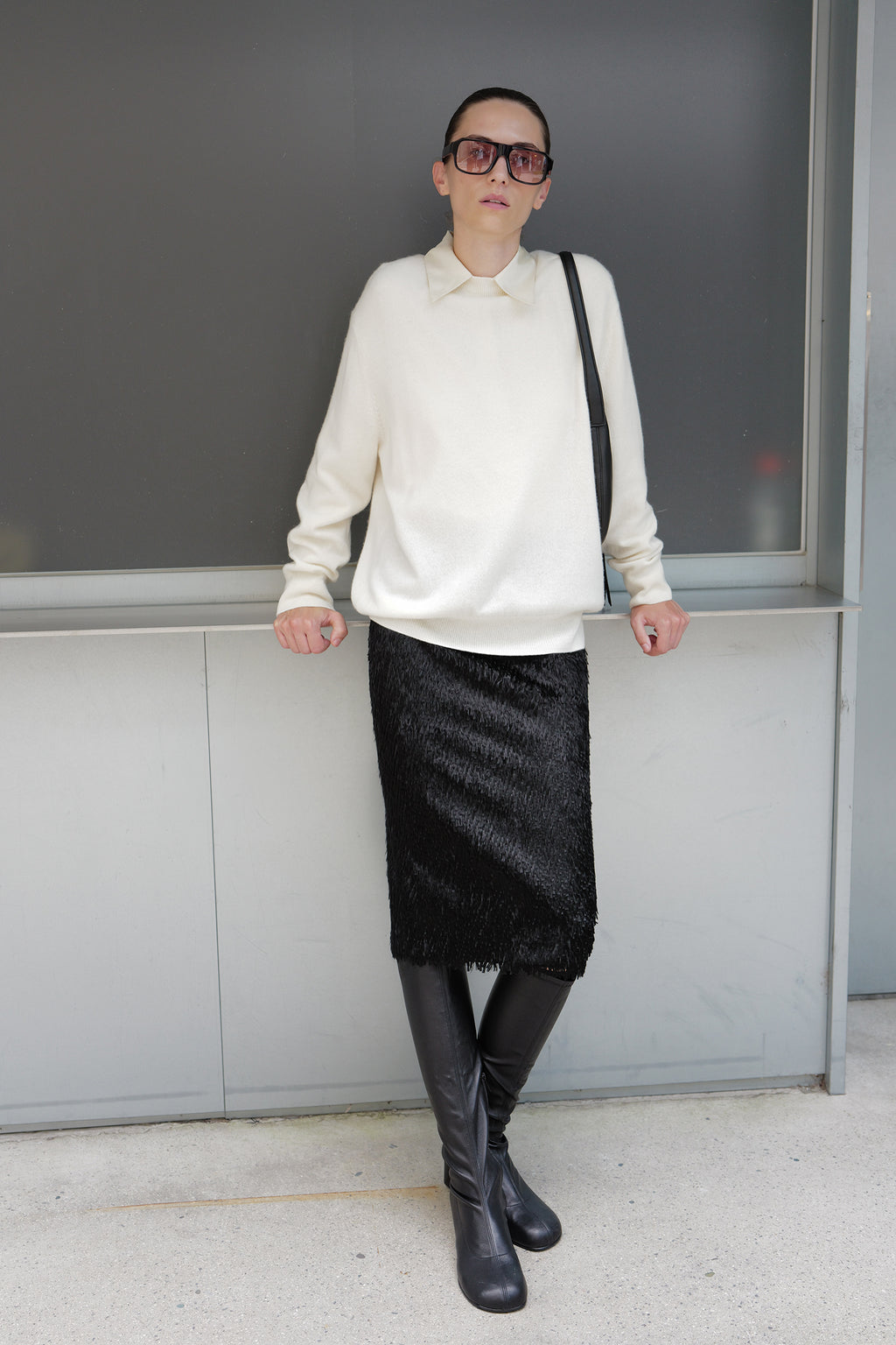 Cashmere 100% Oversized Pullover Ivory
